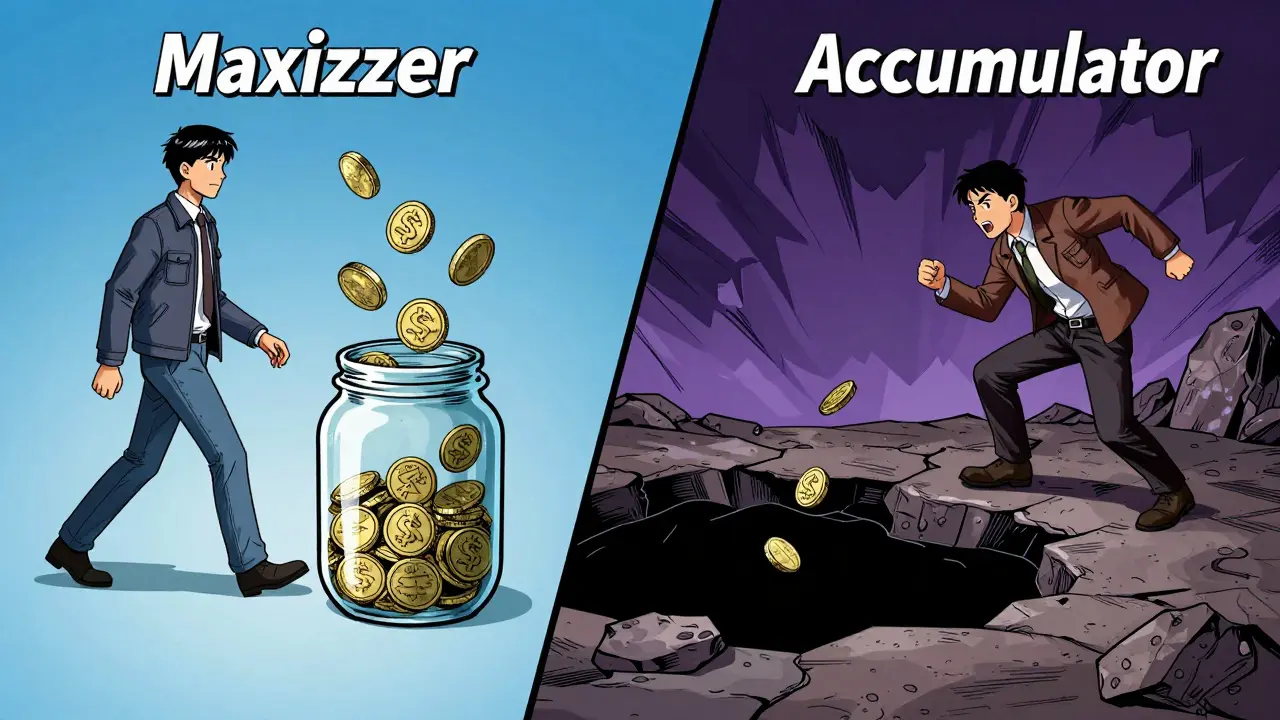 Visual comparison of insurance maximizer vs accumulator programs affecting costs