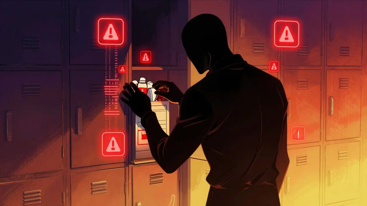 AI system detecting suspicious activity in a hospital storage area