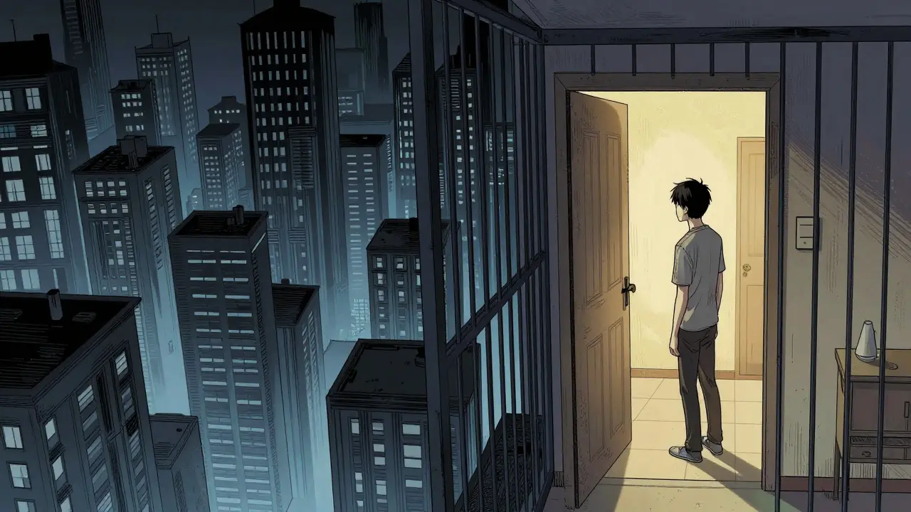 Character afraid to leave home due to agoraphobia