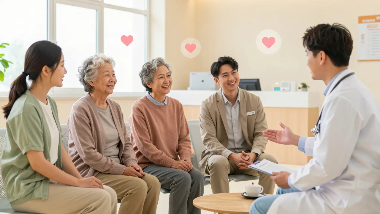 Diverse patients having trusting conversations with clinicians