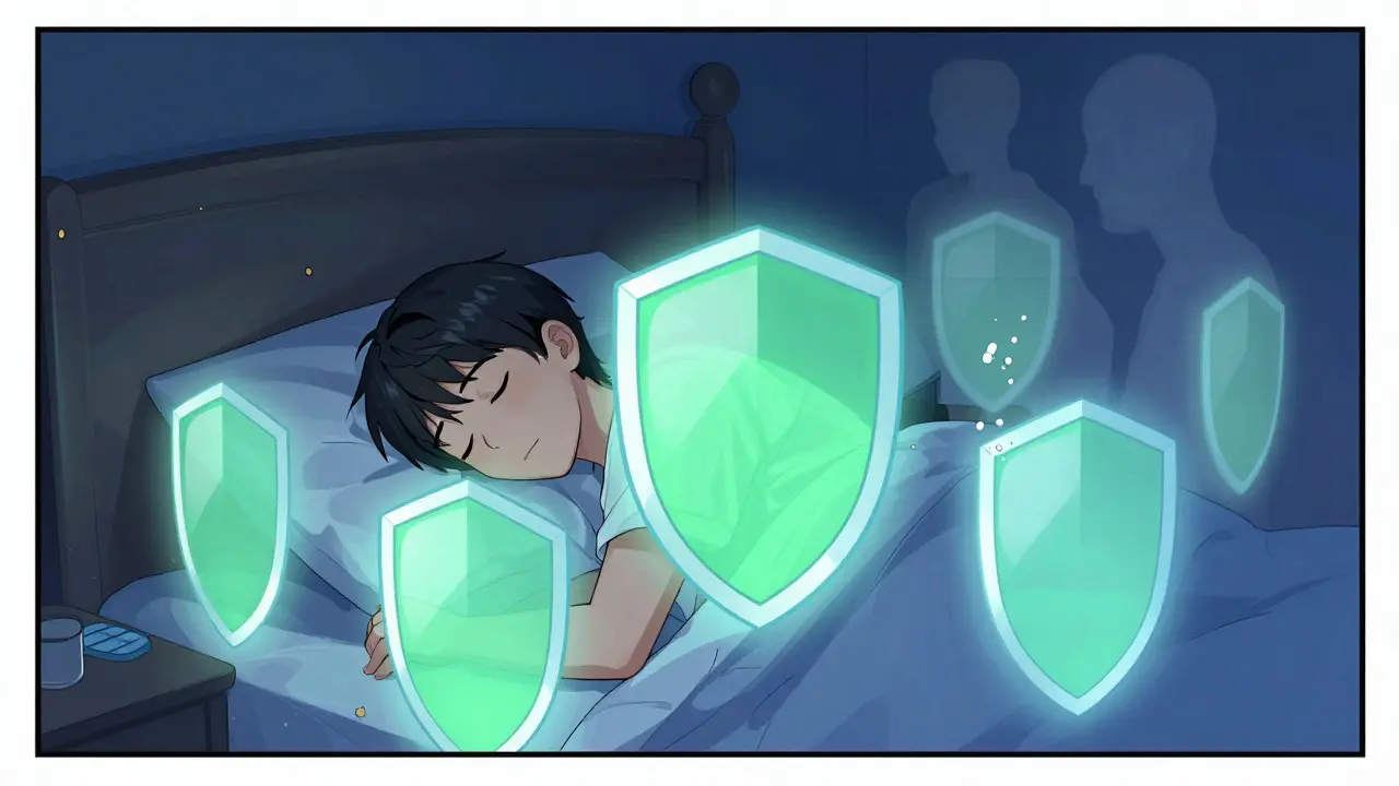 Peaceful sleep protected by new RLS medication in manhua style